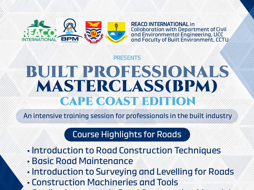 Built Professionals Masterclass poster for the Cape Coast edition
